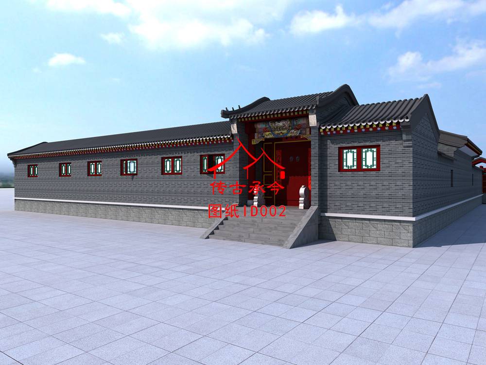 清水墻彩繪京派效果圖