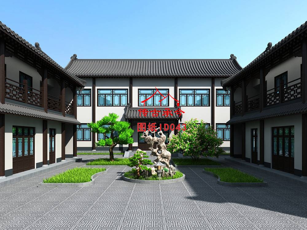 三合院庭院效果圖