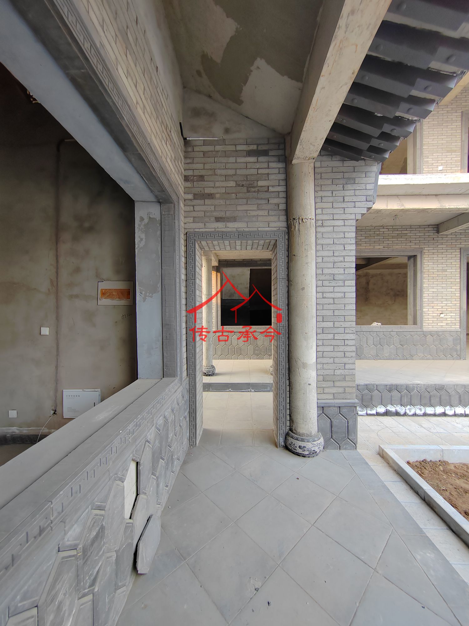 鄉(xiāng)村合院檐廊裝修、中式自建房檐下空間、宅院室內(nèi)外過(guò)渡走廊