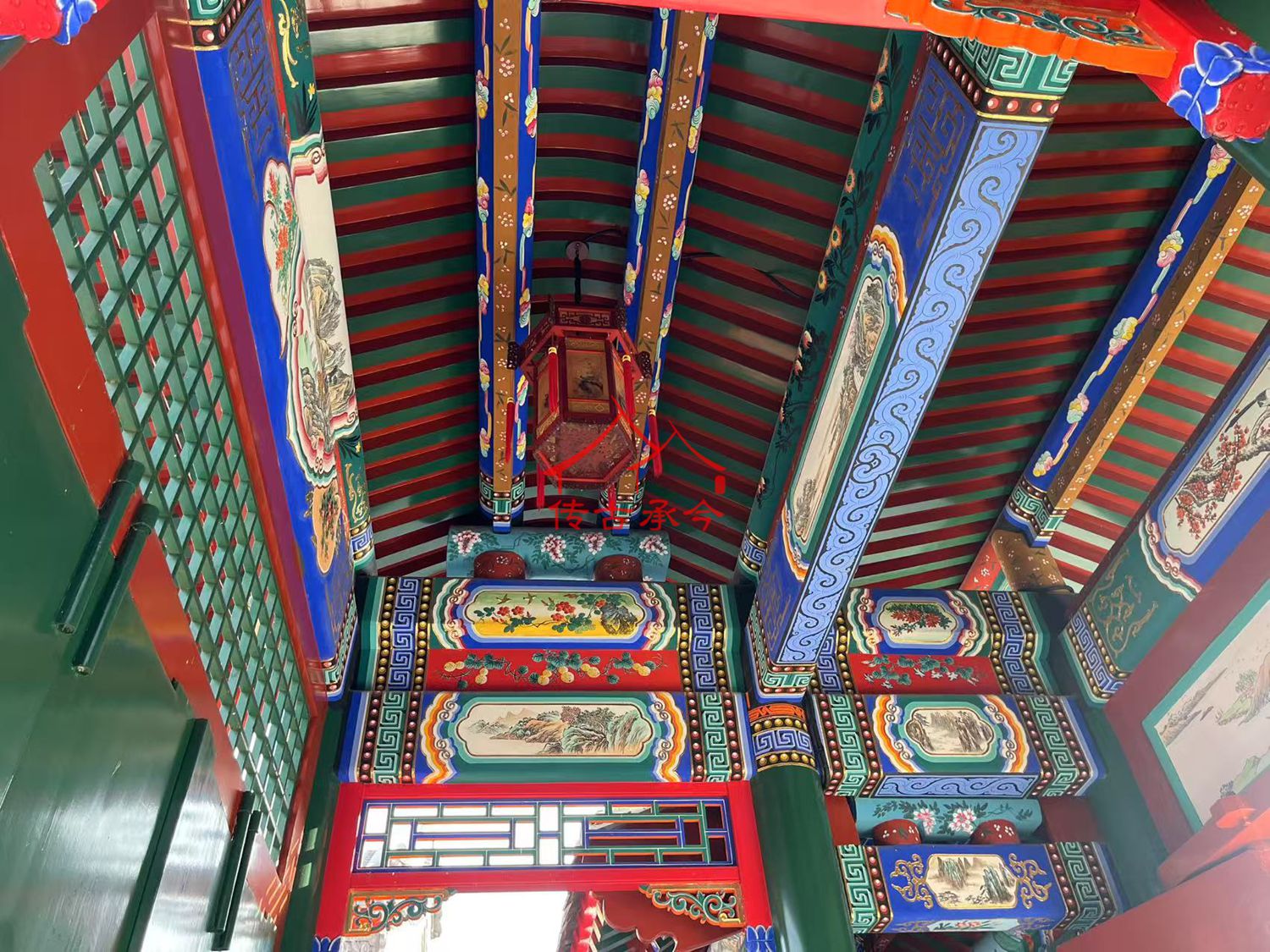 中式梁枋彩繪、傳統(tǒng)建筑彩畫、蘇式彩畫裝飾、仿古木構(gòu)彩繪