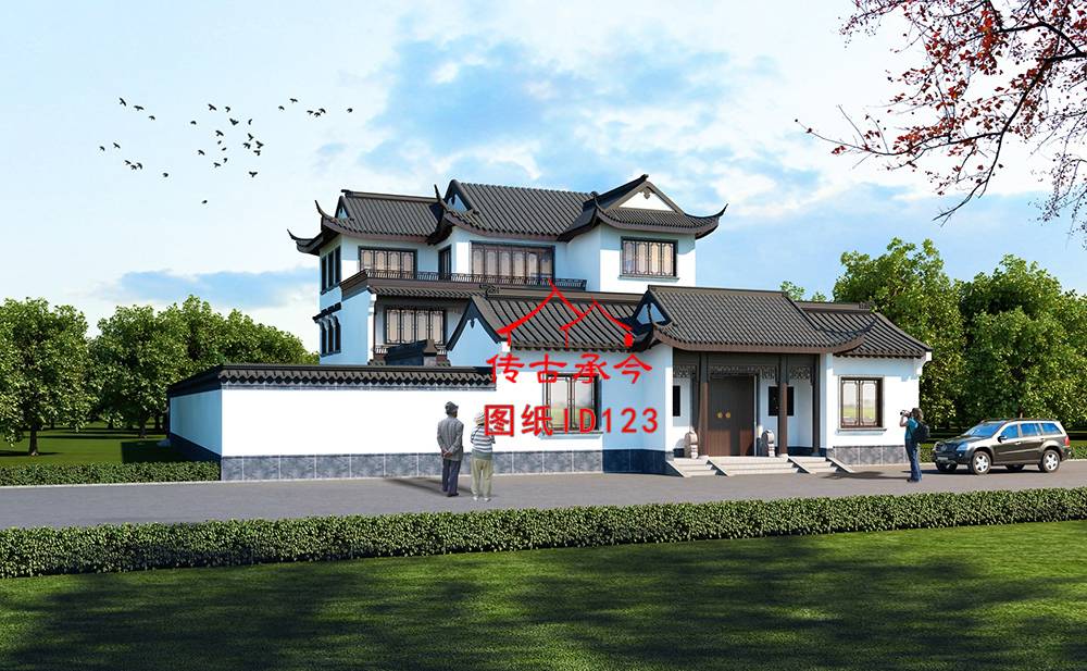 歇山頂蘇派合院外觀效果圖