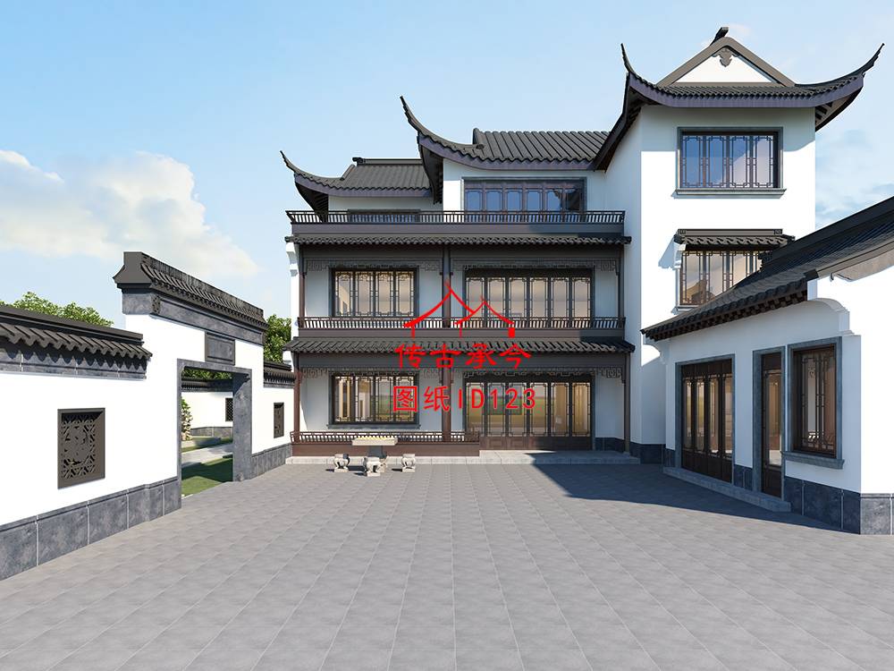 歇山頂蘇派合院效果圖