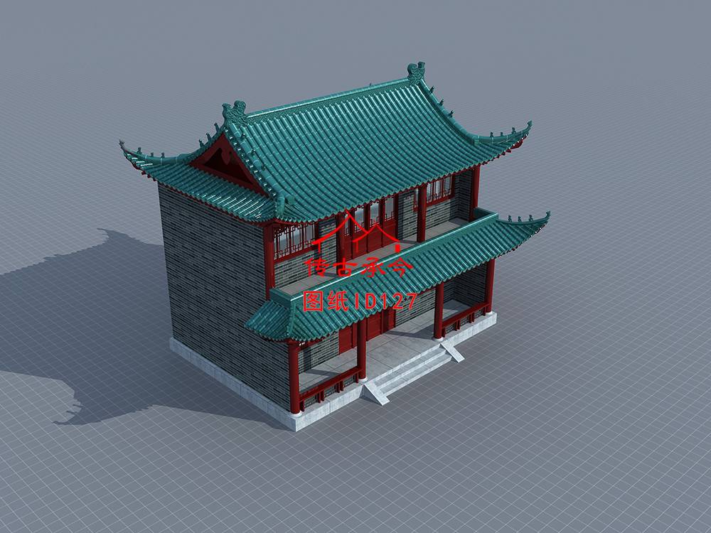 歇山頂大殿鳥瞰圖