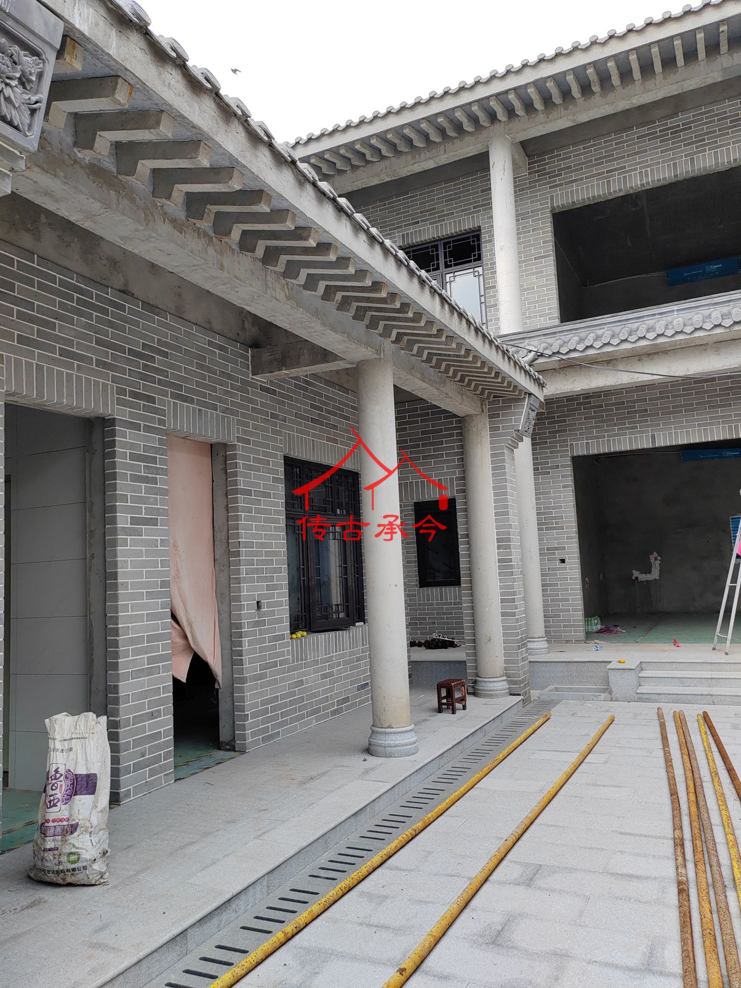中式合院 在建 青磚灰瓦