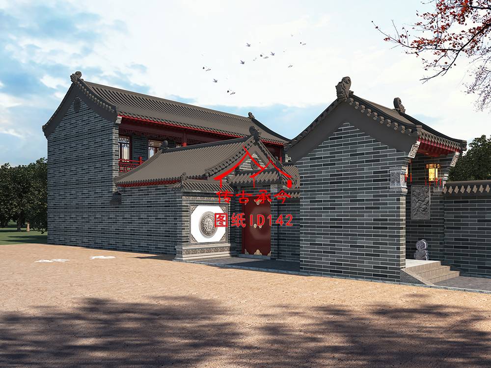 三合院門樓效果圖