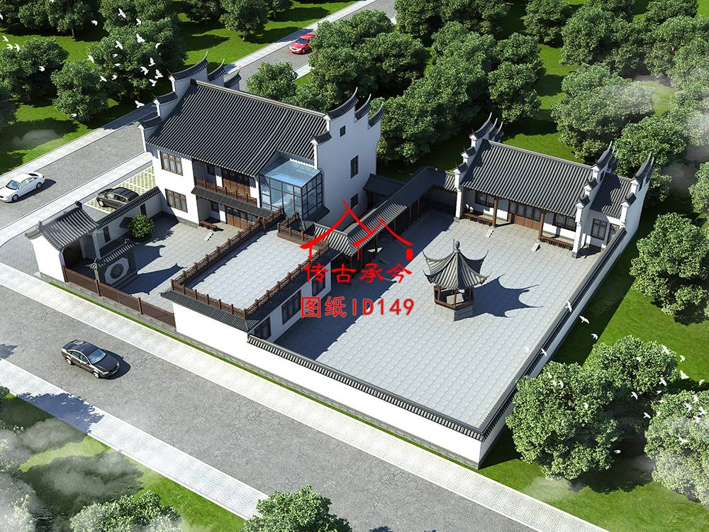 徽派四合院鳥瞰圖