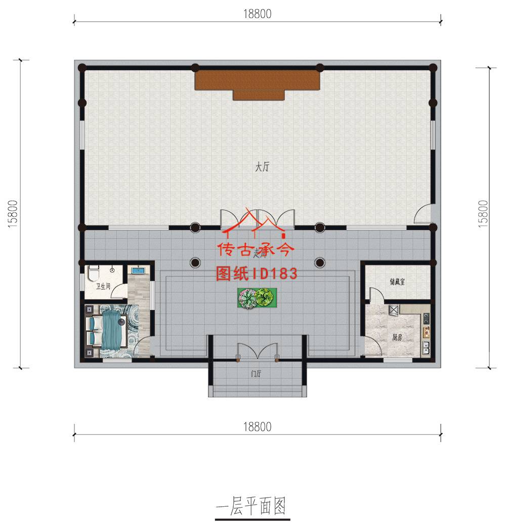 200平小型祠堂平面圖