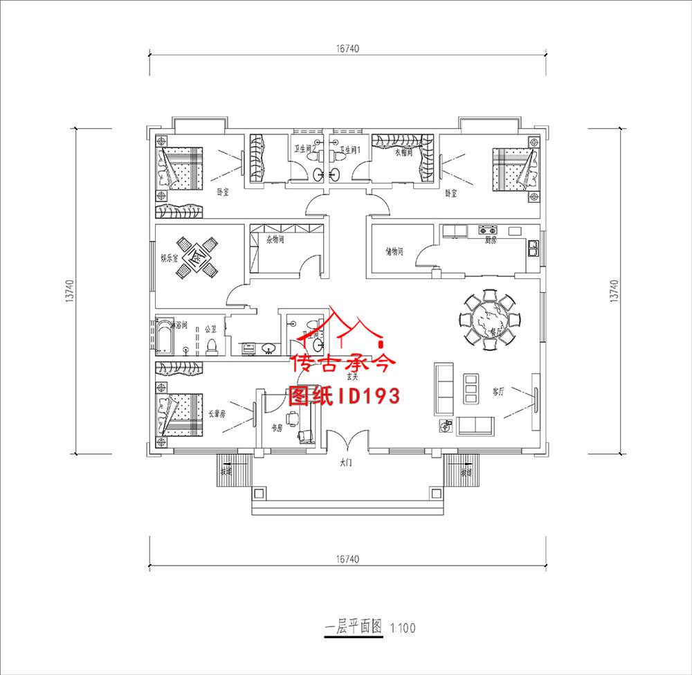 別墅一層平面圖