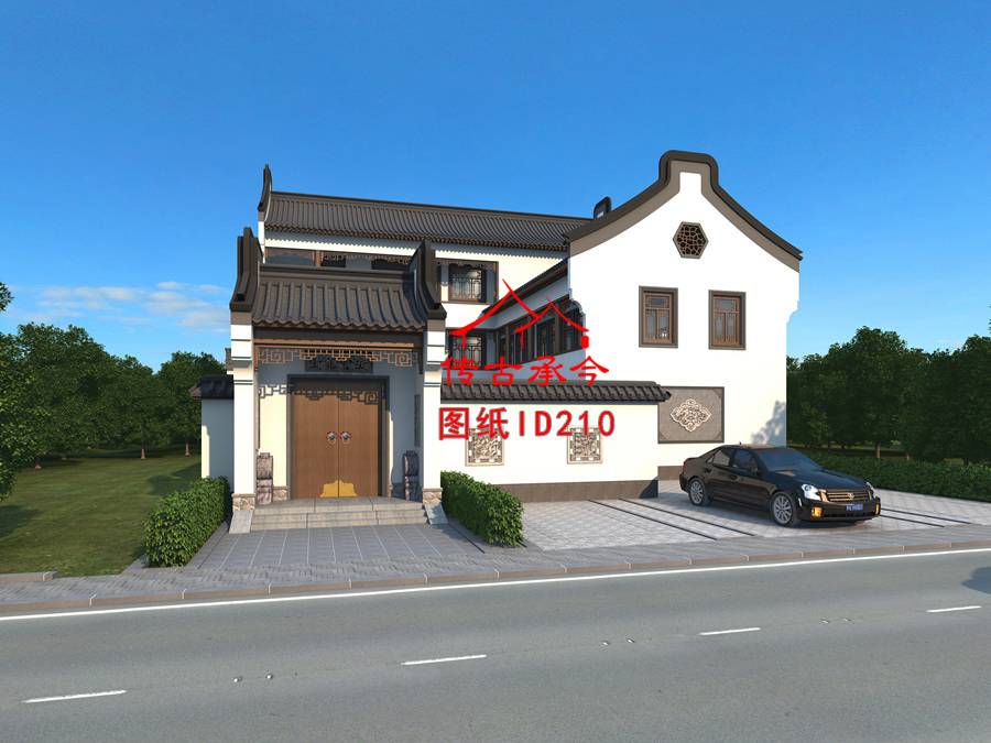 三層農(nóng)村自建房人視圖