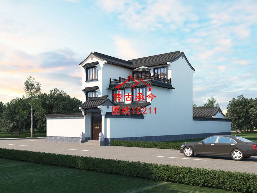 小型蘇派合院外觀人視圖