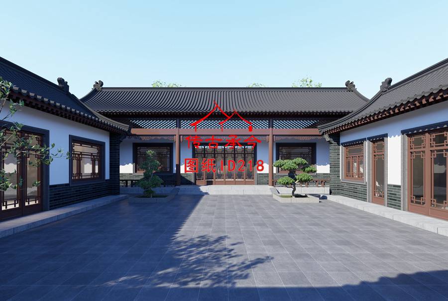 自建房合院院內(nèi)效果圖