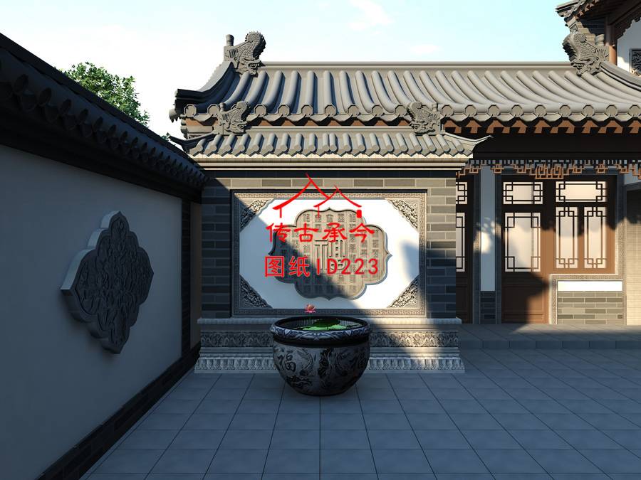 展示影壁墻效果圖設(shè)計