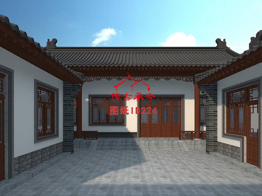 四合院院內(nèi)效果圖
