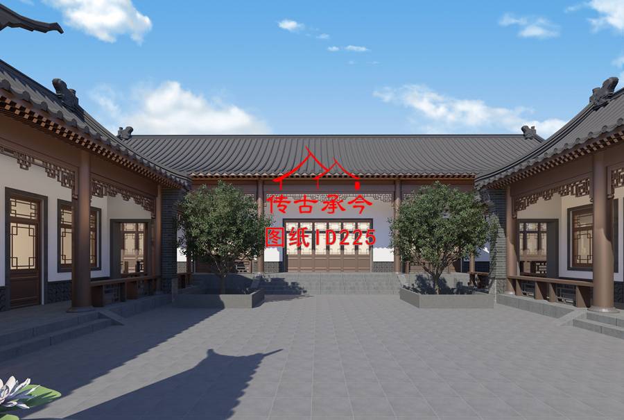 三合院院內(nèi)效果圖