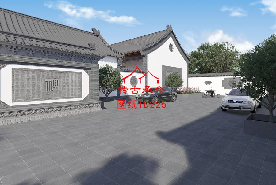 三合院院內(nèi)景觀效果圖