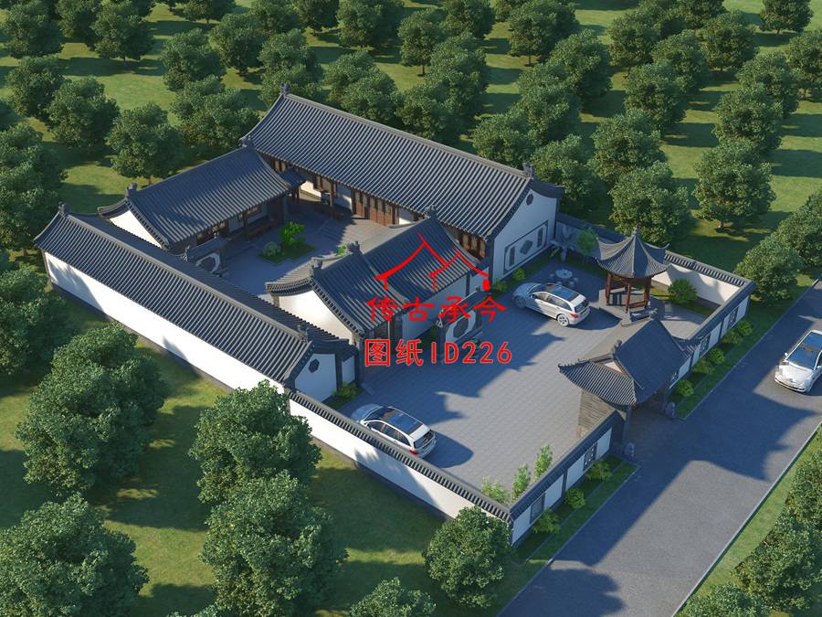 中式仿古四合院效果圖