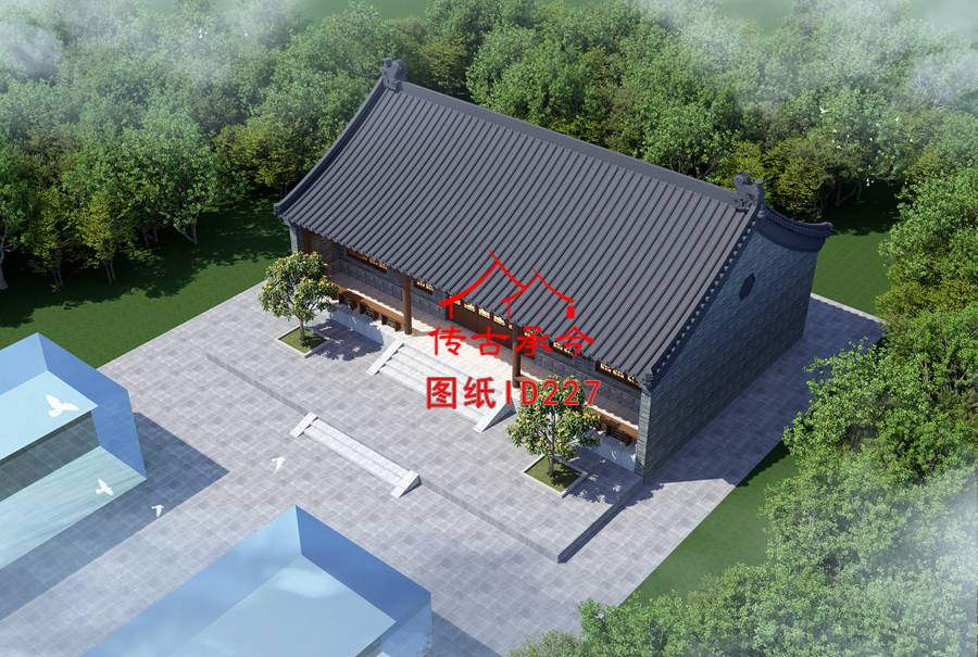 一層青磚主房鳥瞰圖