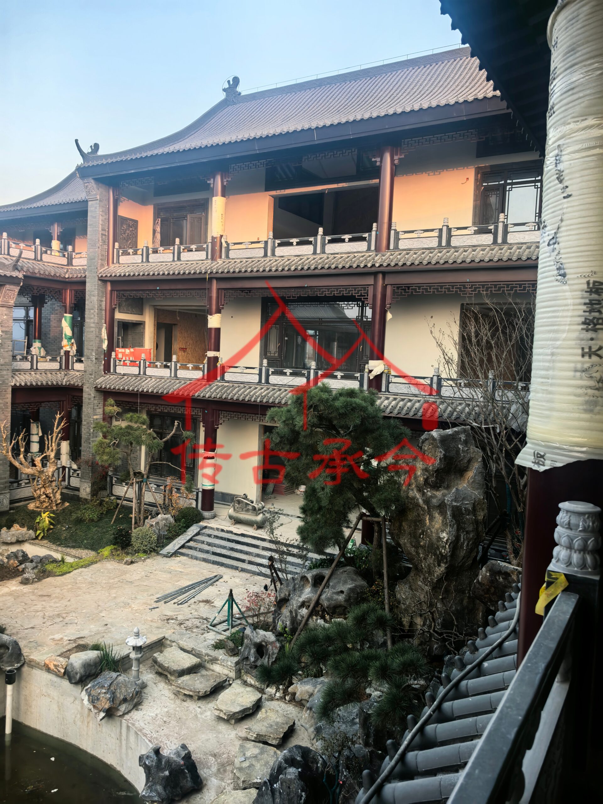 傳統(tǒng)四合院自建別墅鄉(xiāng)村中式會所建筑傳統(tǒng)坡屋頂院落建筑