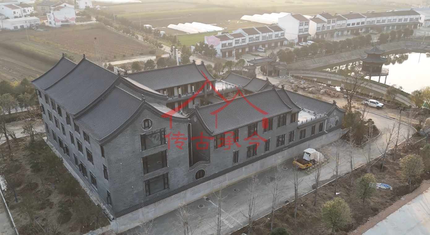 傳統(tǒng)坡屋頂多層院落新中式自建院落實景