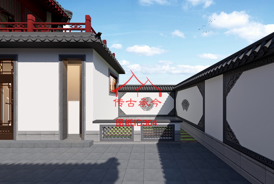 中式小合院設(shè)計庭院裝飾效果圖