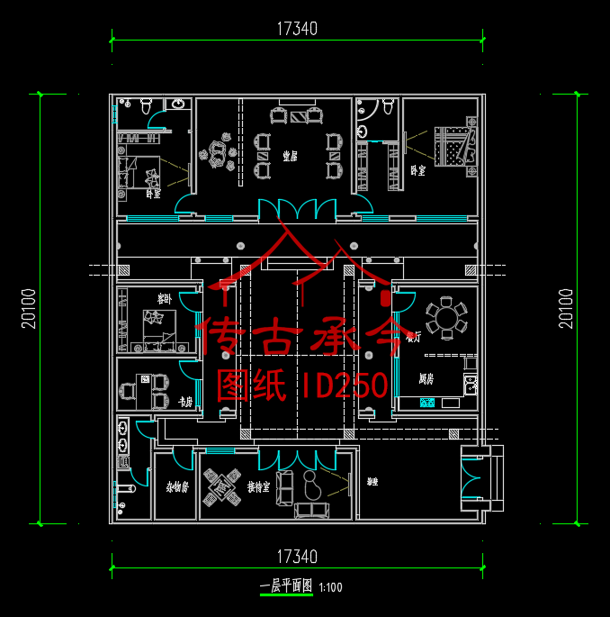 傳統(tǒng)四合院一層一進(jìn)東大門四合院平面圖
