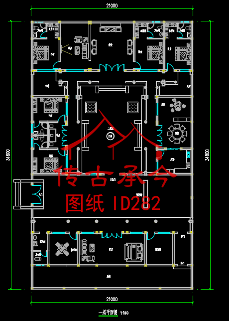 大型四合院設(shè)計平面圖
