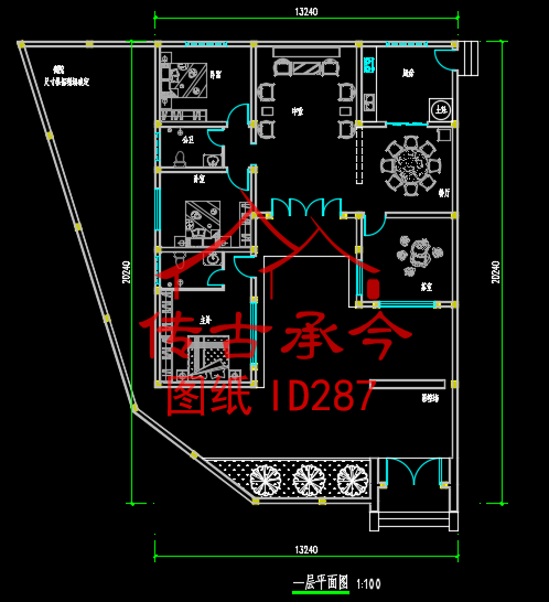中式四合院效平面圖