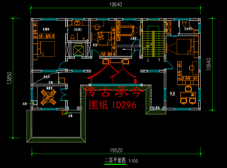 農(nóng)莊合院二層平面圖