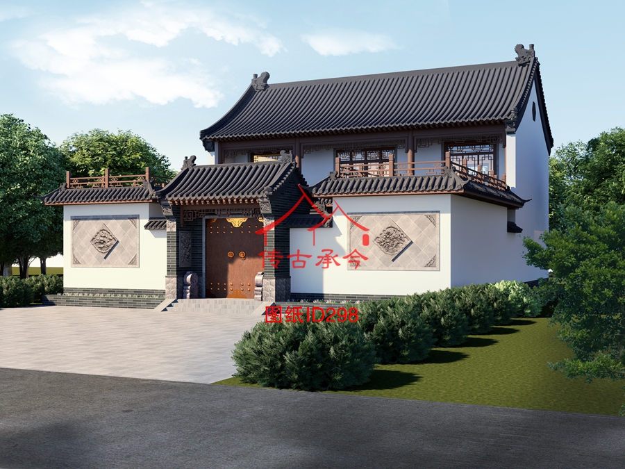 小型合院庭院主房效果圖