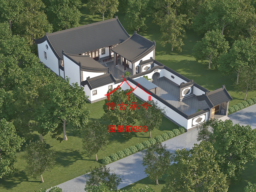 農家四合院整體效果圖
