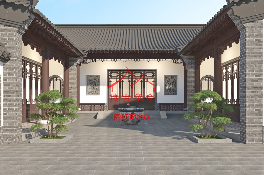 農家四合院正院效果圖
