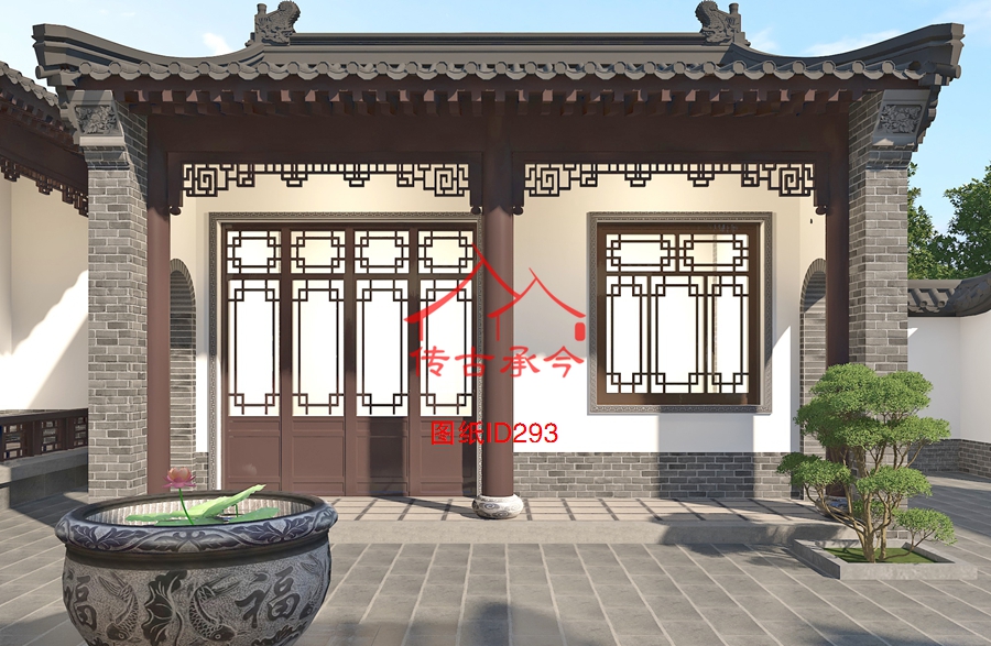 農家四合院廂房效果圖
