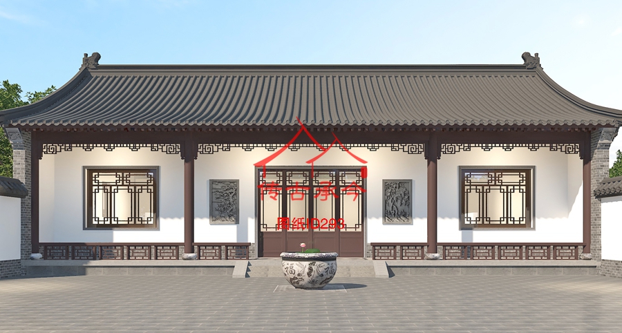 農家四合院主房效果圖
