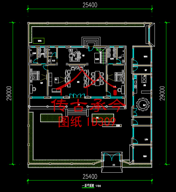 平頂合院設(shè)計(jì)圖一層