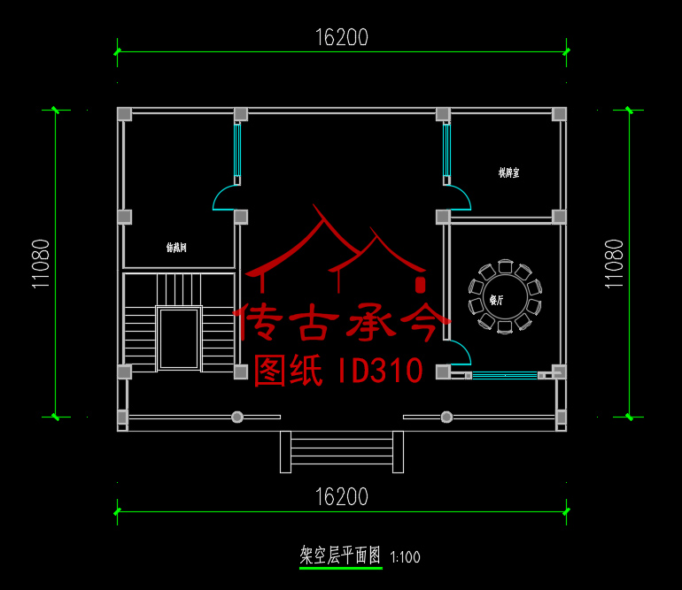 大型四合院設(shè)計(jì)一層平面圖
