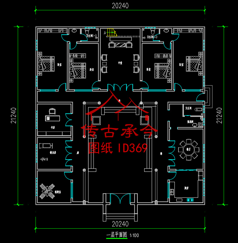 新中式三合院平面布置圖