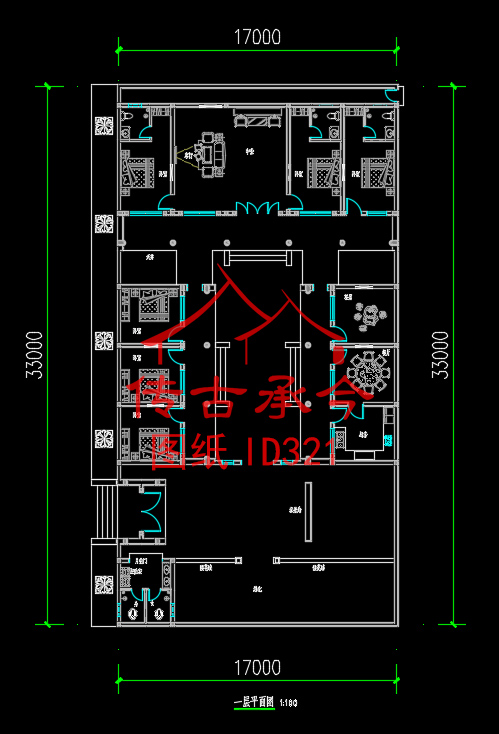 二進(jìn)三合院平面圖