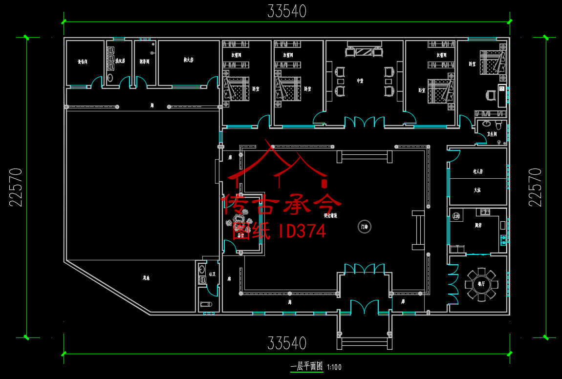 蘇派風(fēng)格三合院平面布局圖