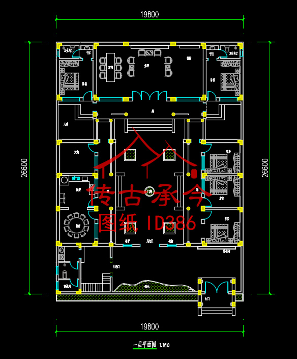 青磚三合院平面布置圖