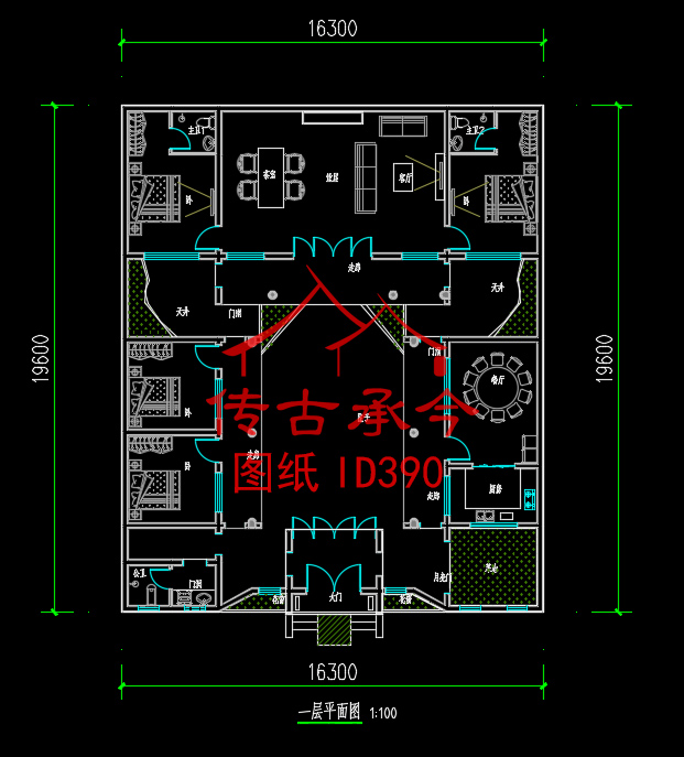 蘇派風(fēng)格三合院平面布局圖