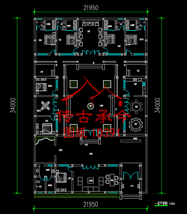 新中式四合院平面布局圖