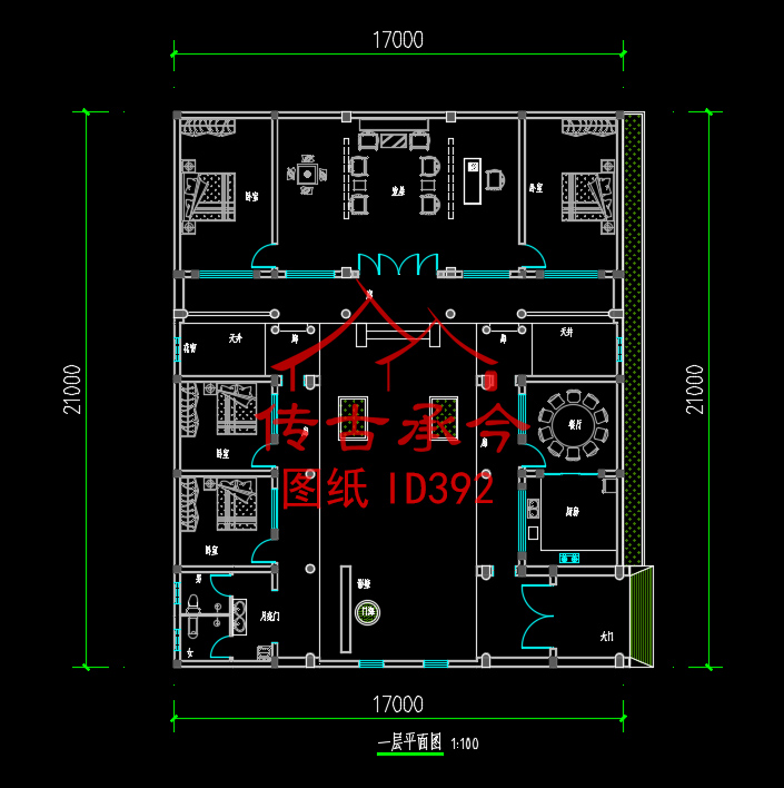 青磚風(fēng)格三合院平面布置圖