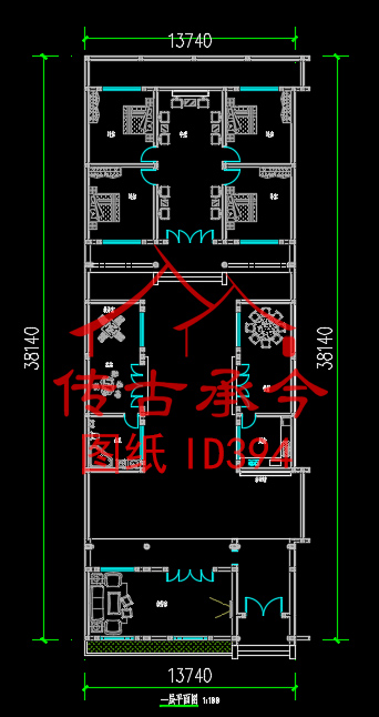 新中式四合院平面布置圖
