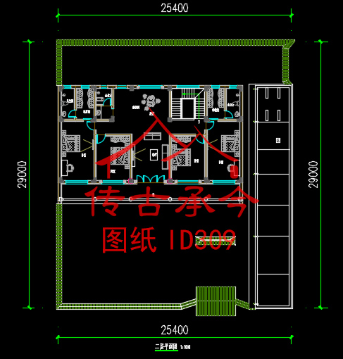 平頂合院設(shè)計(jì)圖二層