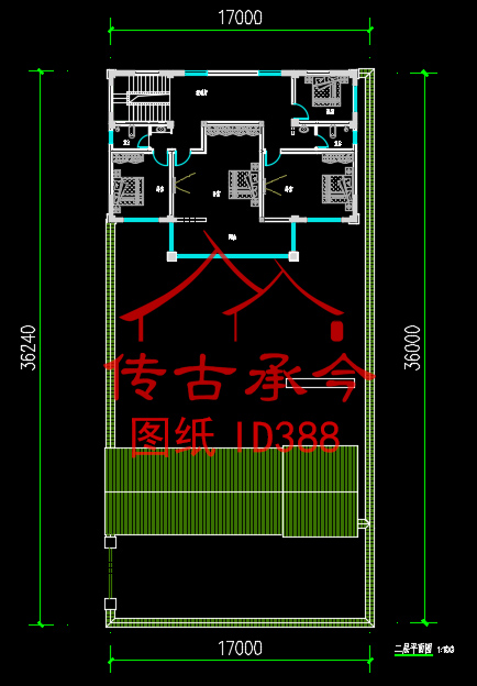新中式風(fēng)格別墅二層布局圖