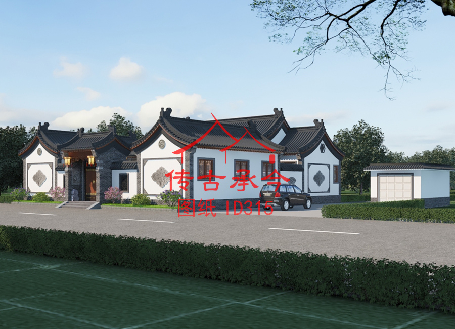 農(nóng)村小型合院外墻裝飾效果圖