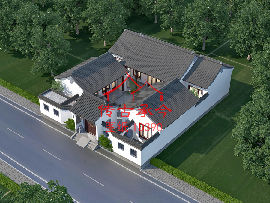 蘇派三合院鳥(niǎo)瞰圖