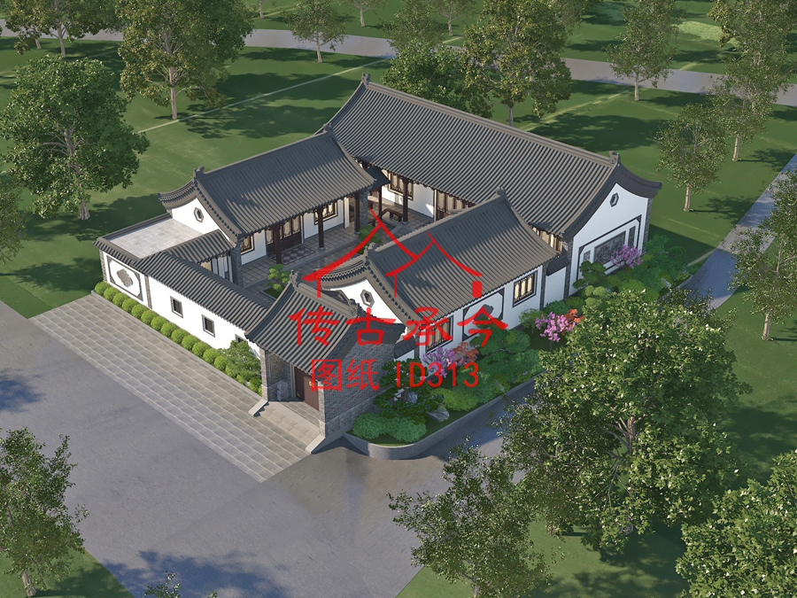 中式四合院俯視效果圖設(shè)計(jì)