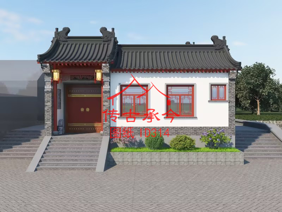 農(nóng)村小型合院門(mén)樓效果圖