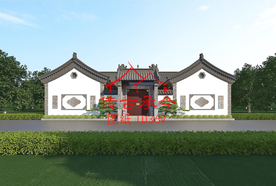 新中式風格小型院子大門效果圖